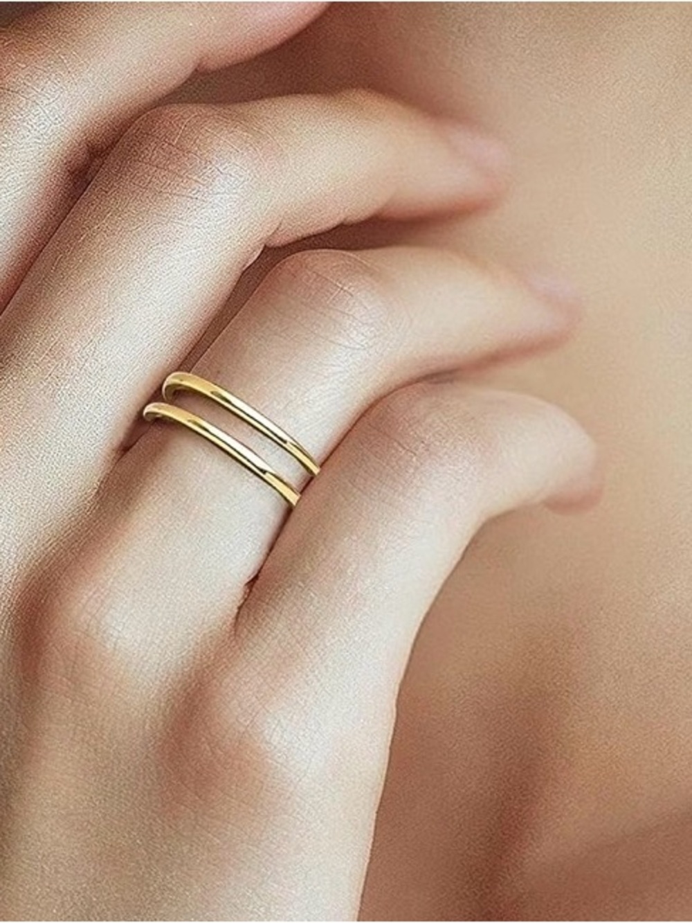 Real 10k Yellow Gold Double Spiral Open Band Ring | Fine Jewelry Stylist Curated